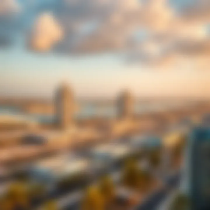 Panoramic shot of the surrounding area highlighting its strategic location near key landmarks