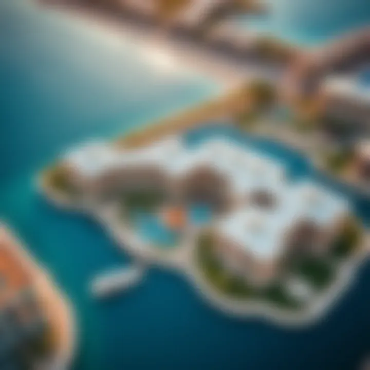 Aerial view of Pointe Palm Jumeirah showcasing the stunning architectural layout