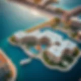 Aerial View of Pointe Palm Jumeirah Aerial view of Pointe Palm Jumeirah showcasing the stunning architectural layout