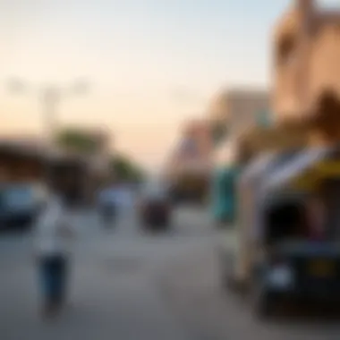 A vibrant street scene reflecting local culture and community in Al Ain