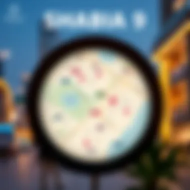 Map highlighting local amenities in Shabia 9