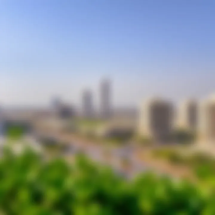 Panoramic view of the Jumeirah Village Circle area surrounding Residence 9 JVC