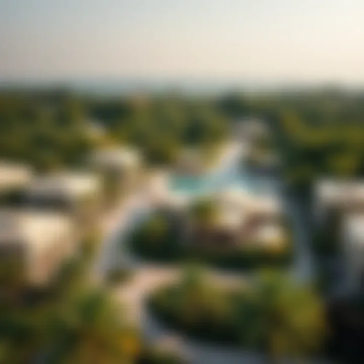 Aerial view of Rufi Gardens showcasing its lush greenery