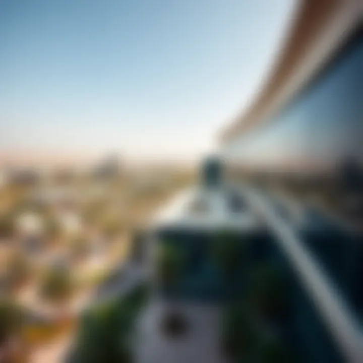 Panoramic view of Sharjah Al Ghafia showcasing modern architecture and green spaces