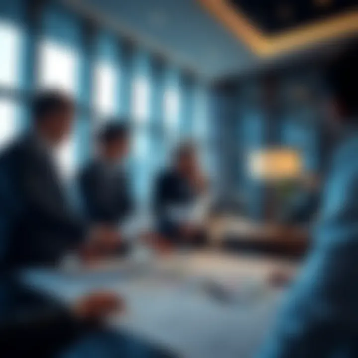 Investors reviewing شركة شوبا's project plans and investment opportunities