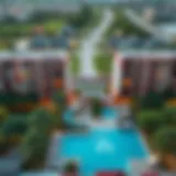 Aerial view of South Shamkha showcasing its modern architecture and green spaces