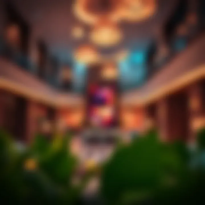 Vibrant atmosphere of a studio hotel lobby