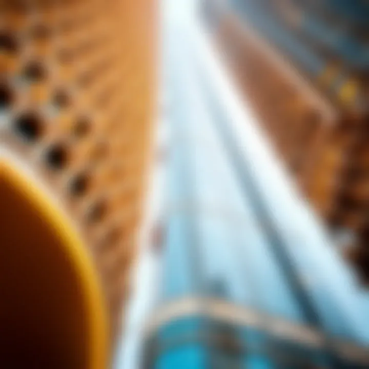 An architectural close-up showcasing the intricate design elements of the building