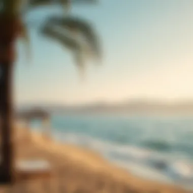 Fujairah's Serene Beach and Mountains Serene beach view in Fujairah with mountains in the background