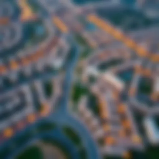 Aerial view of Jumeirah Village Triangle showcasing residential areas