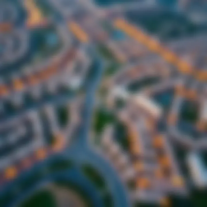 Aerial view of Jumeirah Village Triangle showcasing residential areas