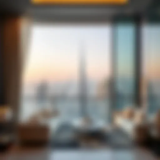 Luxurious Penthouse View of Dubai Skyline Luxurious penthouse view of Dubai skyline