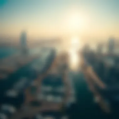 Aerial view of Dubai Marina and surroundings