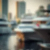 Luxurious yachts docked at Dubai Marina