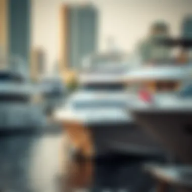 Luxurious yachts docked at Dubai Marina