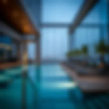 Amenities including pool and gym in Escan Tower