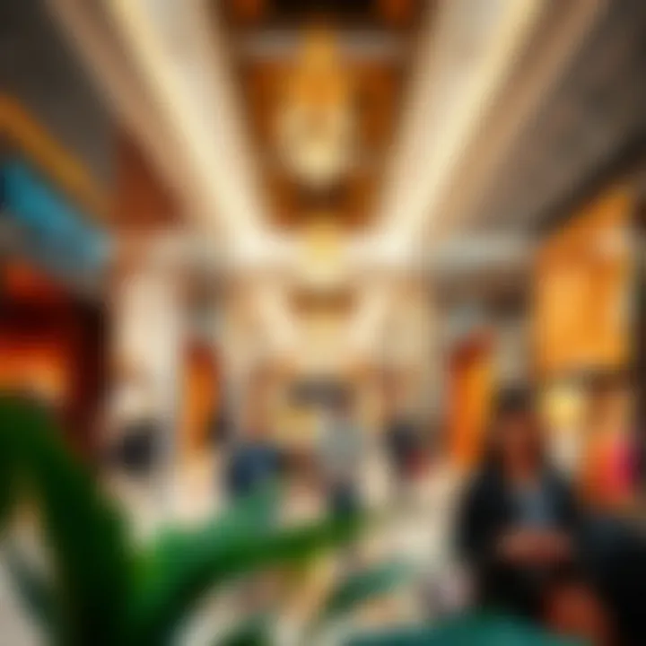 A vibrant retail space inside the Galleria Mall filled with luxury brands