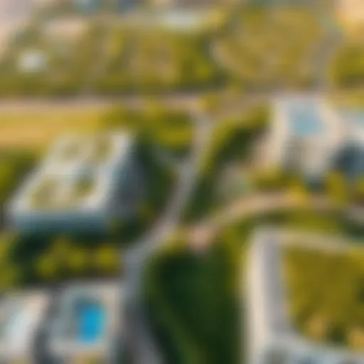 Aerial view of Dubai's Green Community showcasing lush greenery and modern architecture