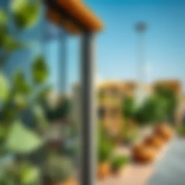 Close-up of eco-friendly materials used in architecture within the Green Community