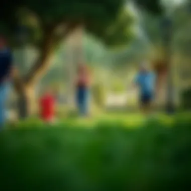 Residents enjoying recreational activities in a park within the Green Community