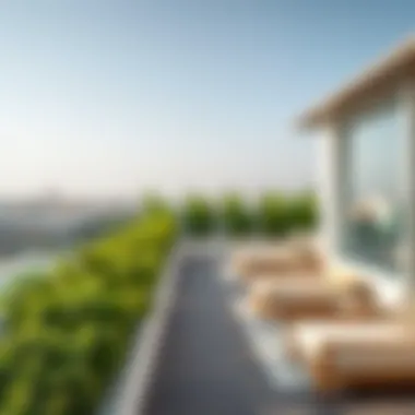 Contemporary terrace design with greenery