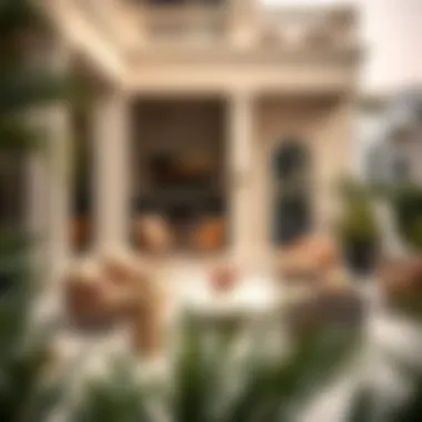 Elegant terrace with outdoor seating