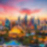 Vibrant skyline of Falconcity of Wonders showcasing architectural marvels