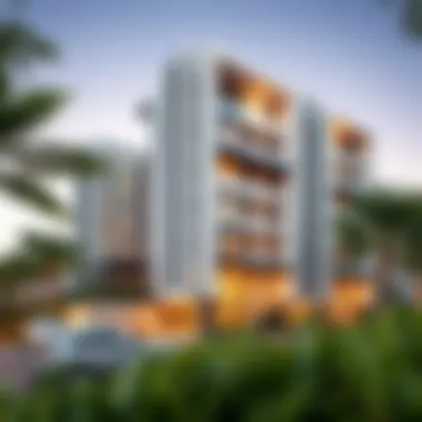 A modern residential building exemplifying contemporary living in the Mushrif area.