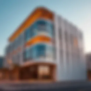 Exterior view of the Rawdat Al Raffa Building showcasing its modern architectural design