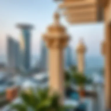 Architectural details of a Dubai Marina rooftop property