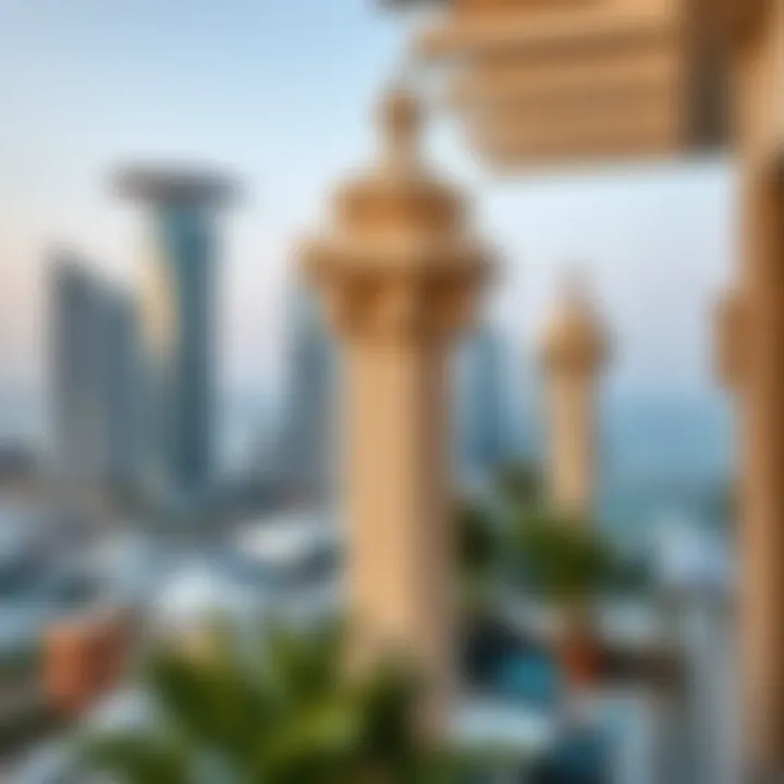 Architectural details of a Dubai Marina rooftop property