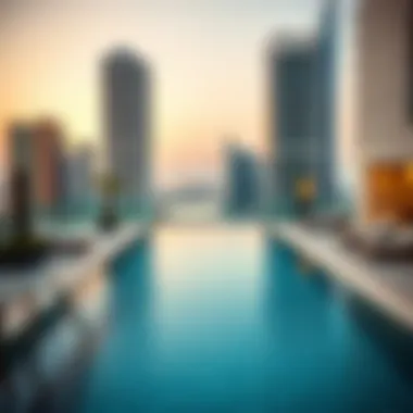 Rooftop pool with scenic city views