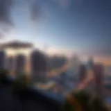 Stunning skyline view from a Dubai Marina rooftop