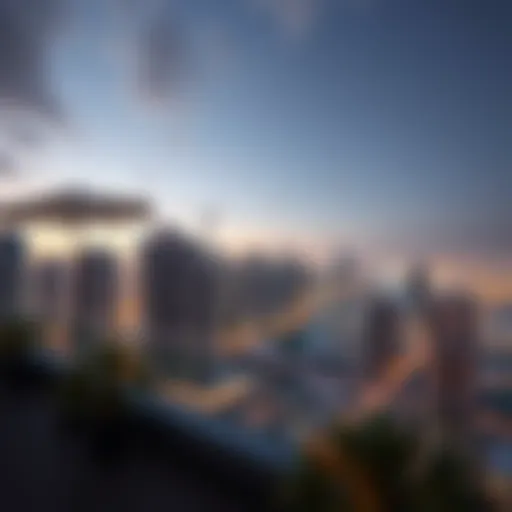 Stunning skyline view from a Dubai Marina rooftop