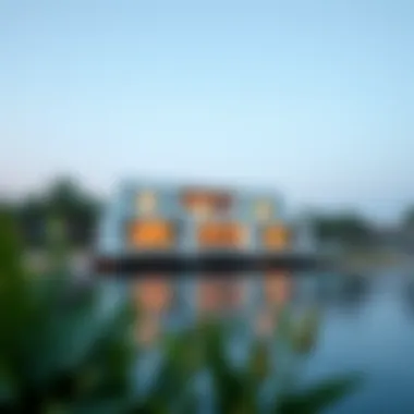 Contemporary Architecture of Lanai Island Elegant waterfront view of Lanai Island showcasing contemporary architecture