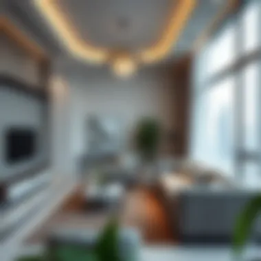 A luxurious apartment interior showcasing modern design