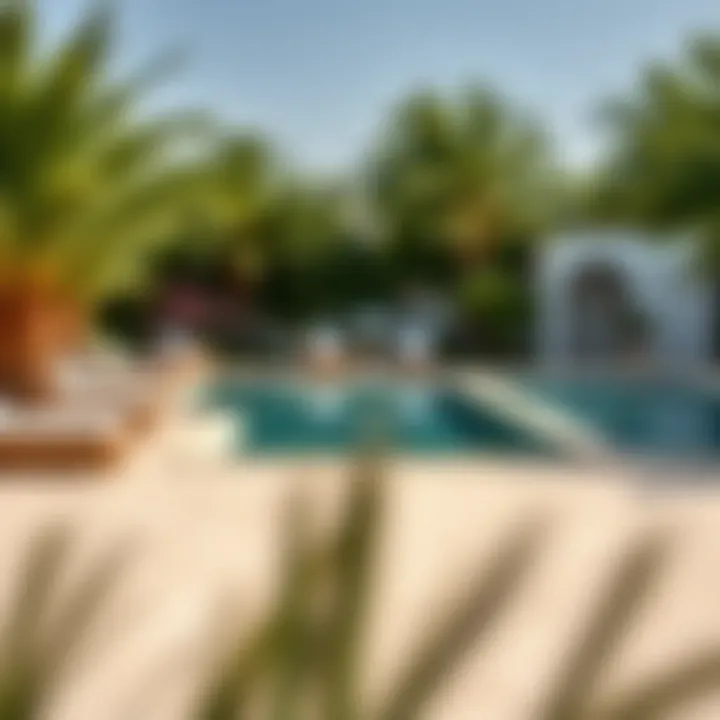 Garden and Pool Area Beautiful garden and pool area of a villa