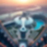 Aerial View of Yas 1 Aerial view showcasing Yas 1's unique architectural features