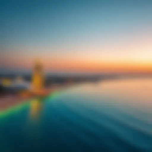 A breathtaking view of Yas Beach at sunset