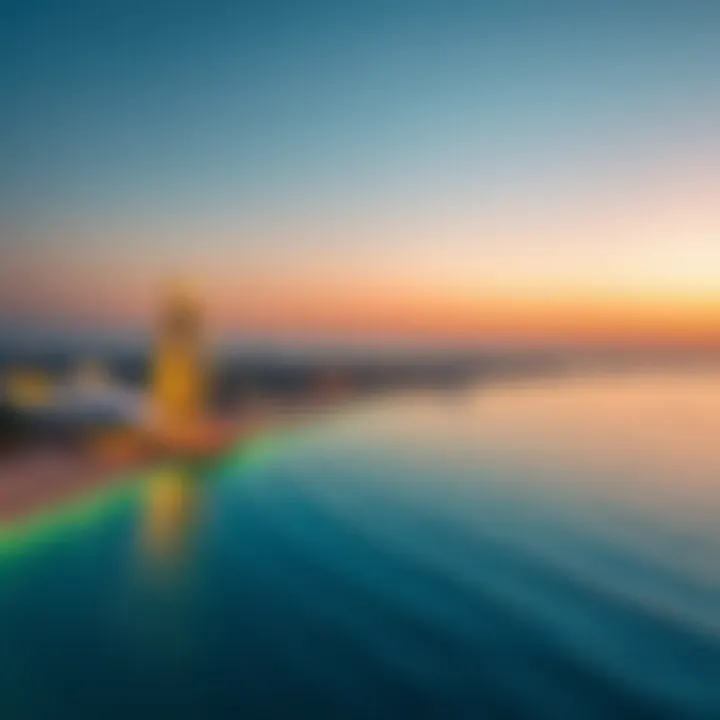A breathtaking view of Yas Beach at sunset