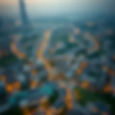 Aerial shot illustrating the surrounding community of Fahad Tower 2