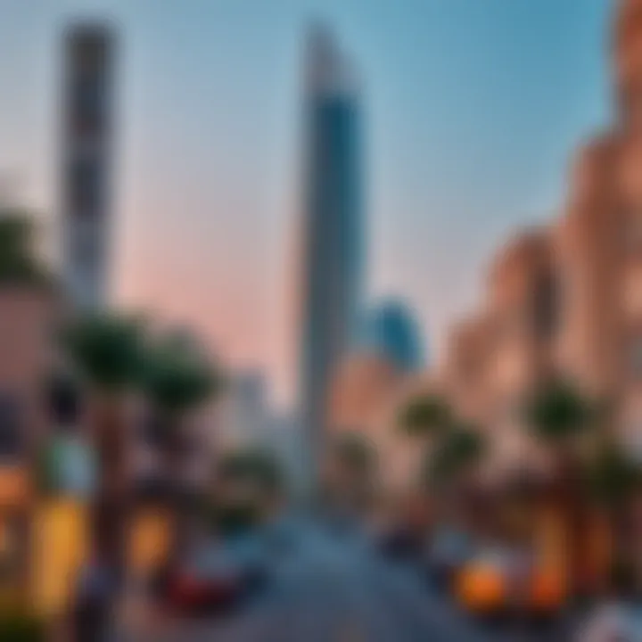 Vibrant neighborhood surrounding Farah Tower 2