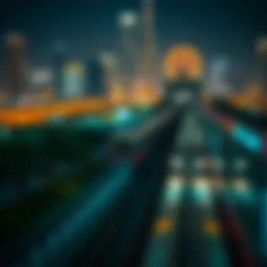 Garden Metro Station at night with city lights