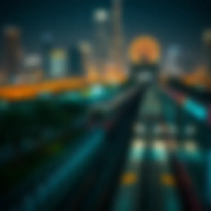 Garden Metro Station at night with city lights