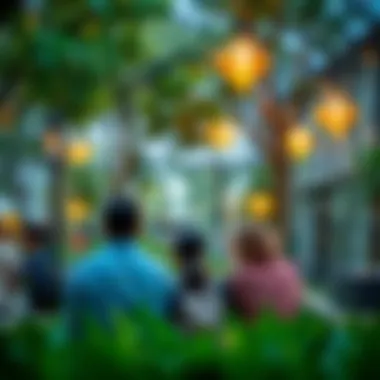 Visitors enjoying the serene environment of Garden Glow