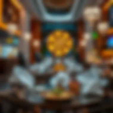 Dining area with various culinary options available