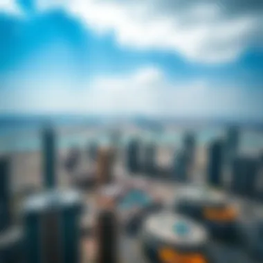 Panoramic view of Jumeirah Lake Towers from Indigo Icon Tower