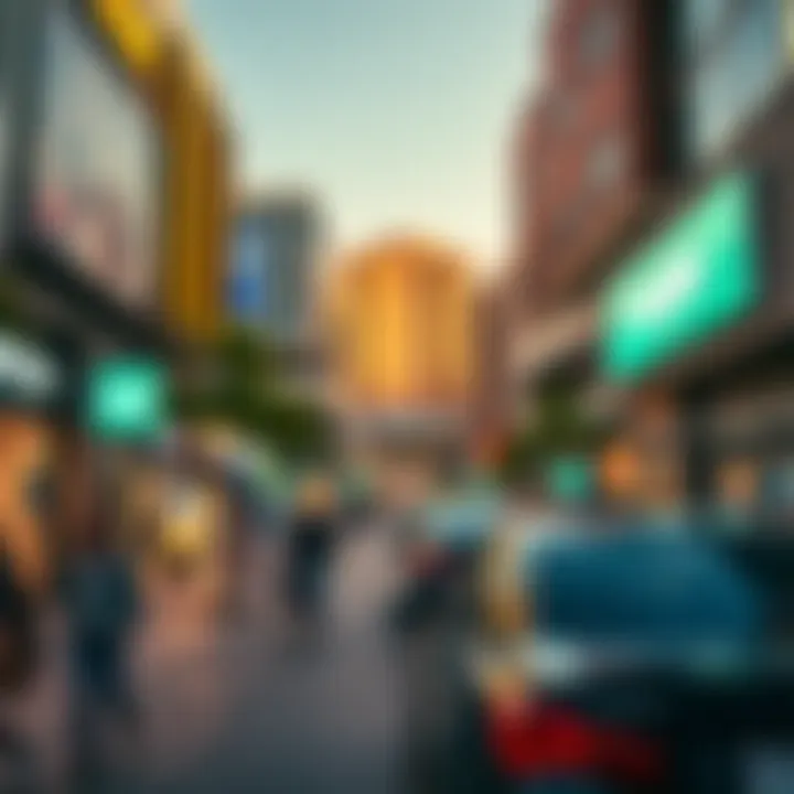 Vibrant commercial district illustrating business potential