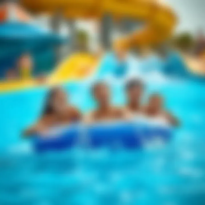 Families at JBR Aqua Fun Families enjoying the thrilling water slides at JBR Aqua Fun