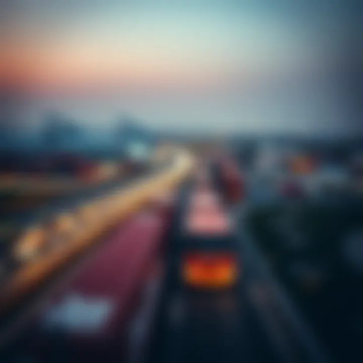 Transport links in Jebel Ali, highlighting roads and logistics